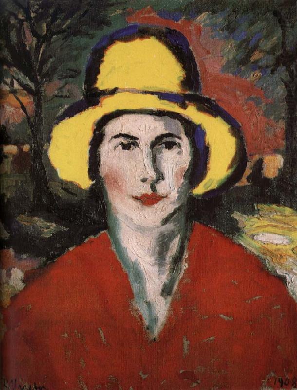 Kasimir Malevich The Woman wear the hat in yellow china oil painting image